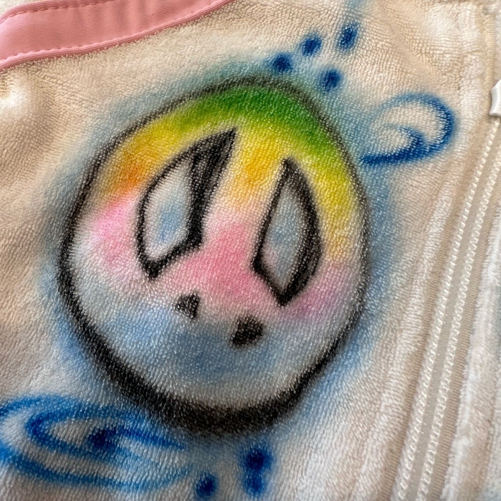 VINTAGE Custom Terry Toddler White Romper with Colorful Graphics - Picture 6 of 10